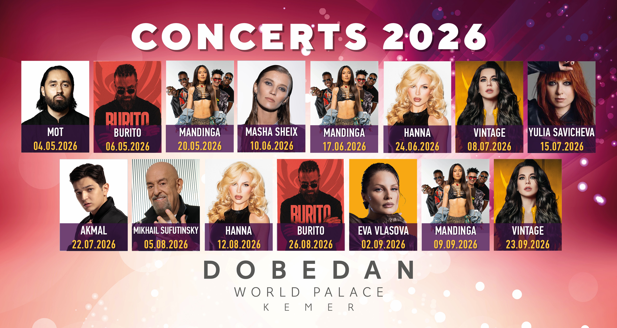 Dobedan World Palace Kemer Konser Banner